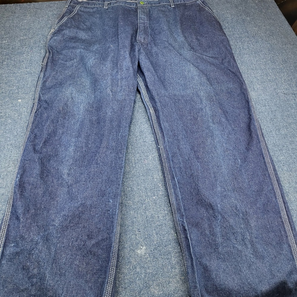 VTG OshKosh Bgosh 44x30 Carpenter Jeans Dark Wash Blue Denim Wide Leg Utility